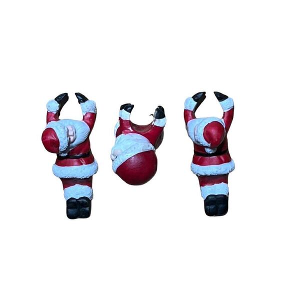 Set of 3 Vintage Santa Claus Candle Stick Huggers. Ceramic. Christmas. Holiday - Picture 3 of 6